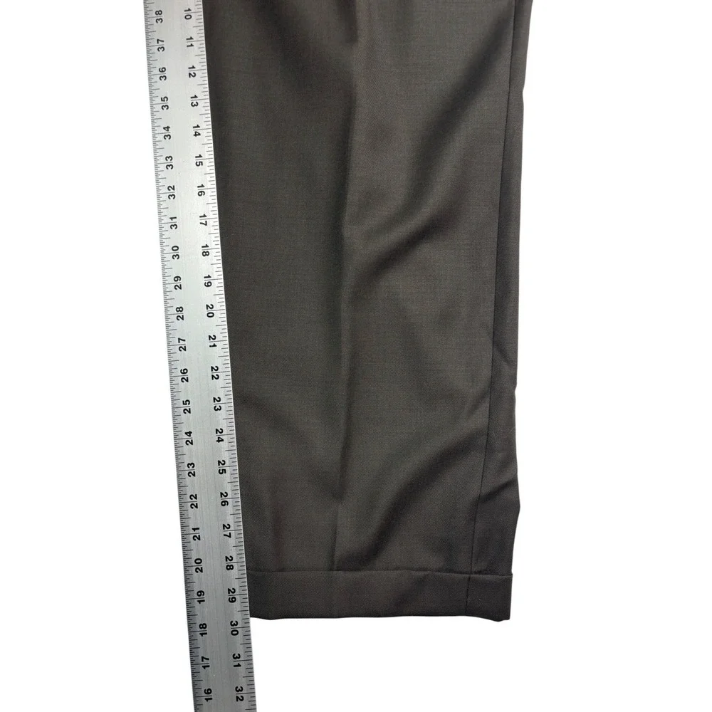 Versini 42R 36x30 Olive Green 2pc Pant Suit Pleated High Waisted 100% Wool Cuff